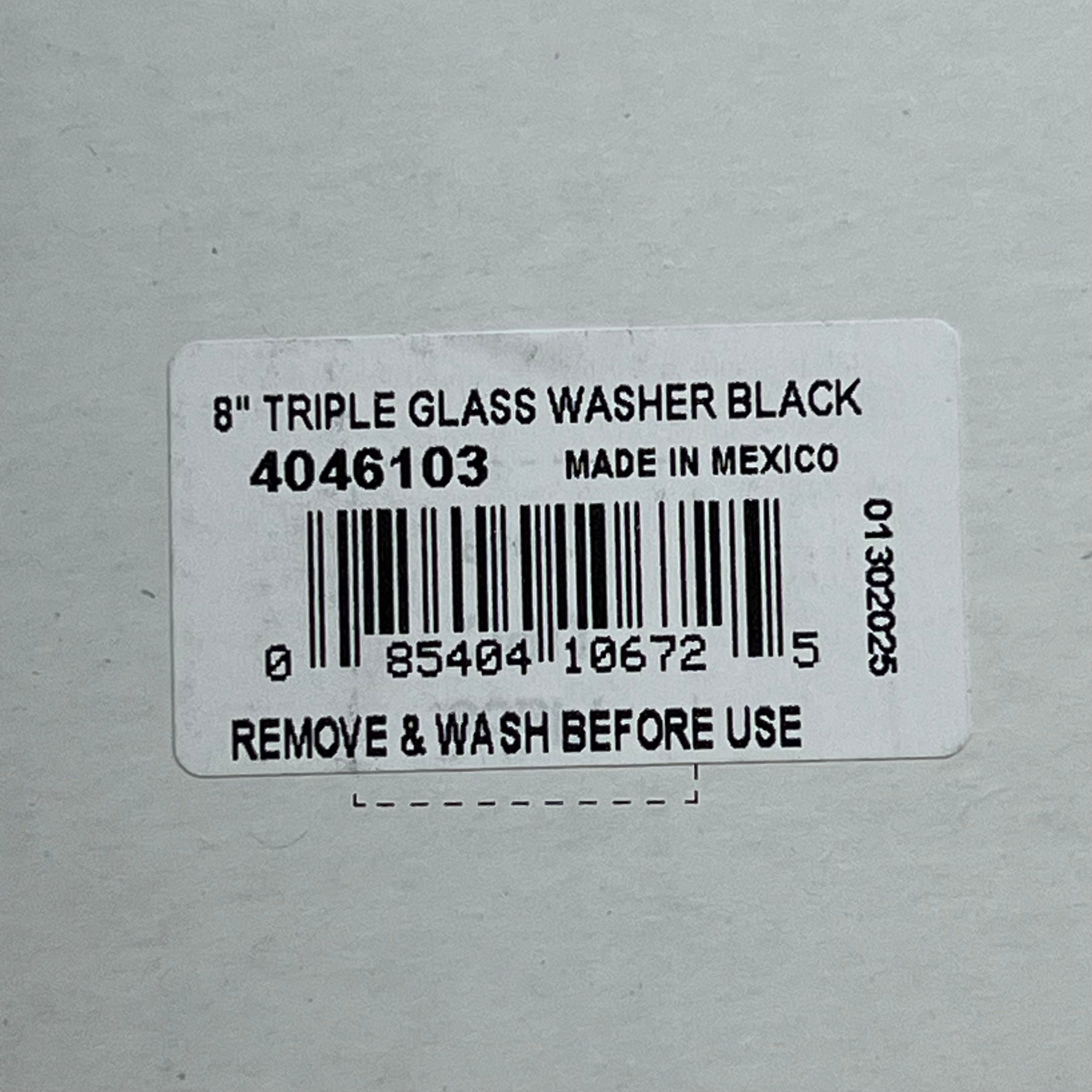 CARLISLE Sparta Heavy Duty Manual Triple Glass Washer 8" Black/White 4046103