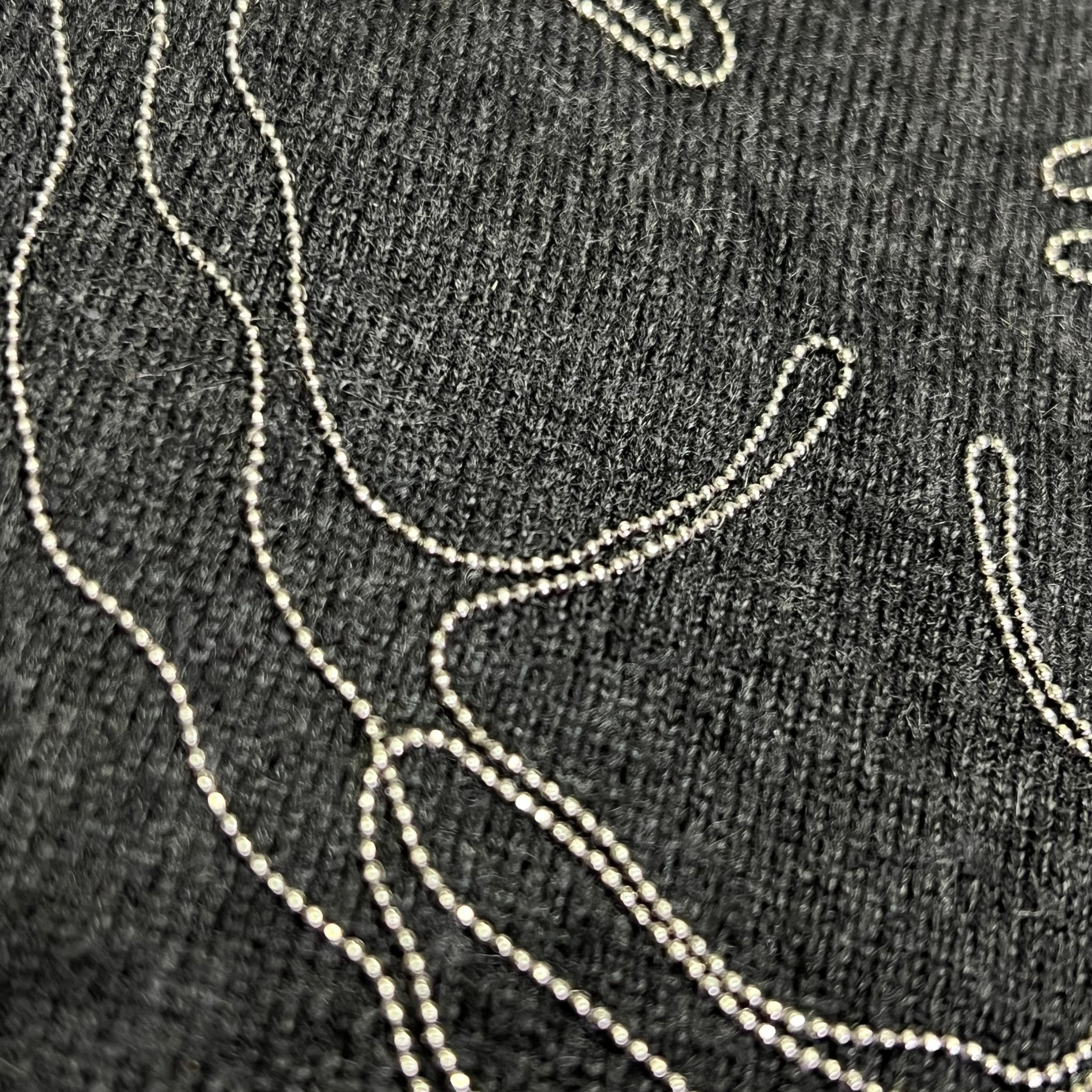 BRUNELLO CUCINELLI Mid Sleeve Cashmere Sweater Flower Detail Women's Sz L Grey