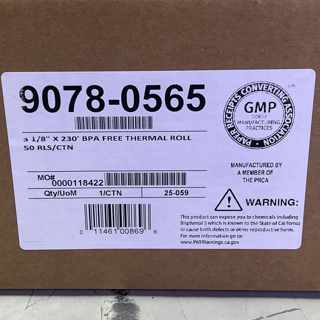 ZA@ PAPER ROLLS (50 PACK) Thermal Receipt Roll Paper 3 1/8" X 230' White 9078-0565