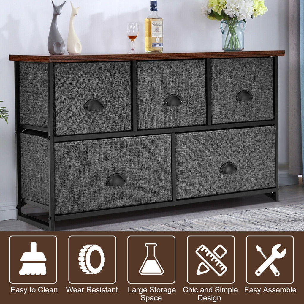 Wood Dresser Storage Unit Side Table Display Organizer