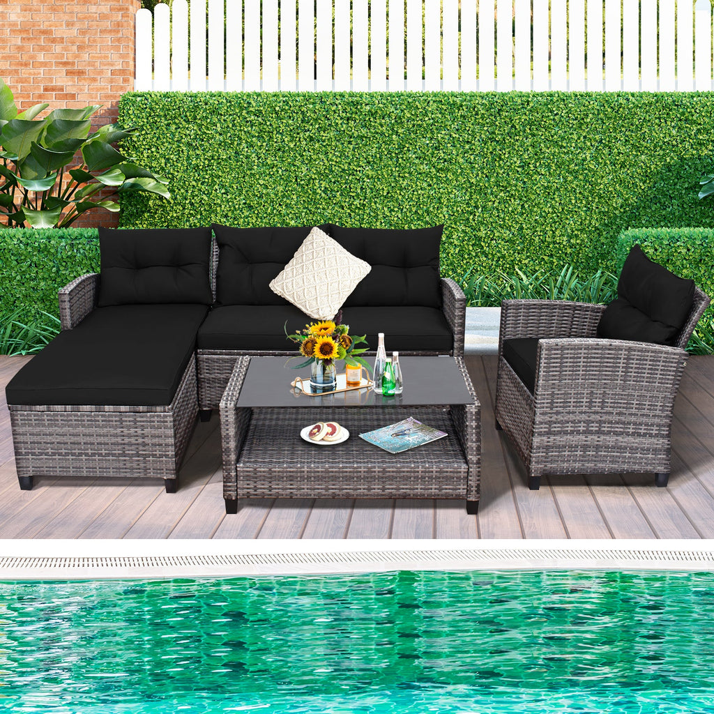 4 Pieces Patio Rattan