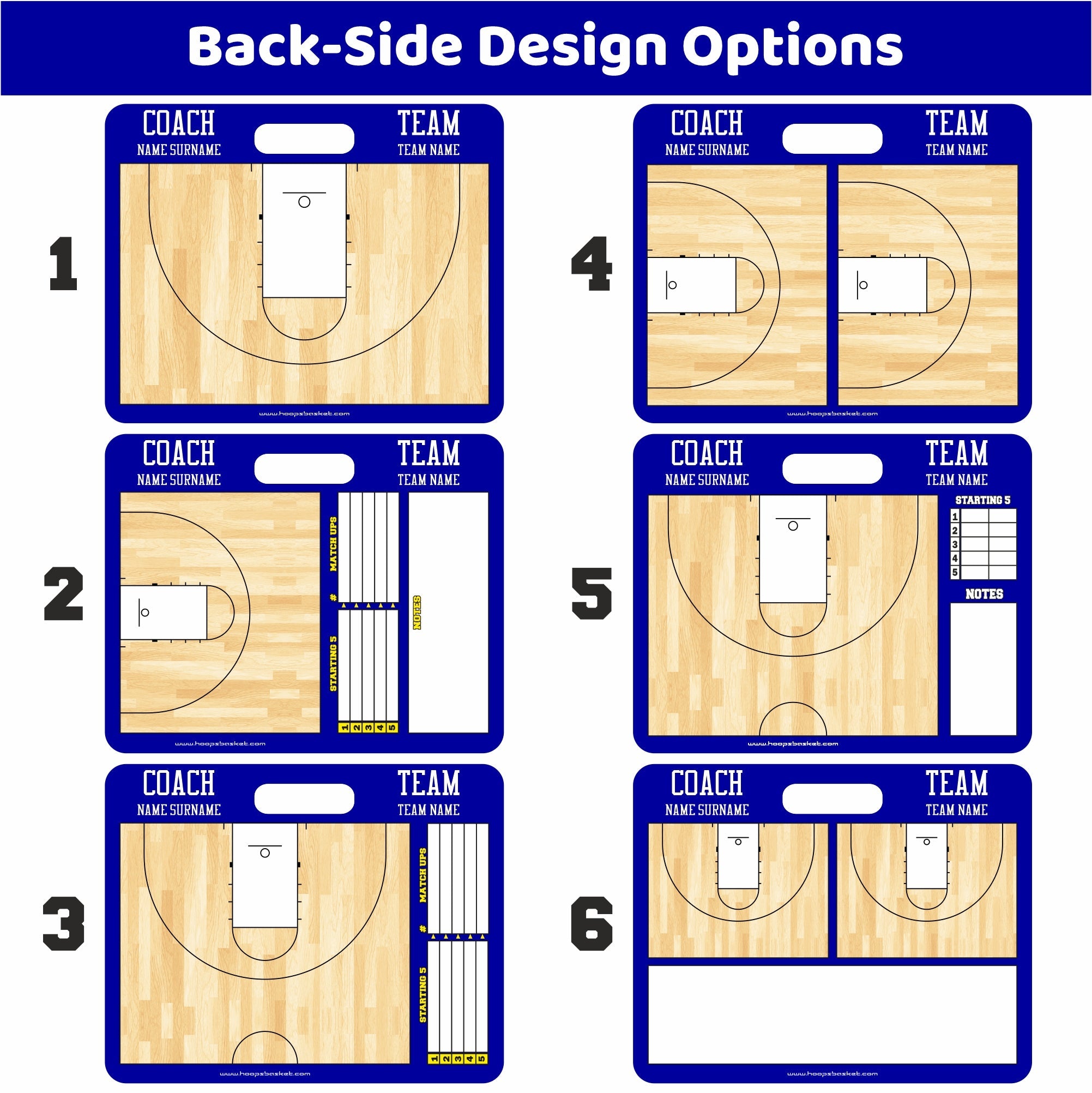 Custom Men's NCAA Basketball Coaching Board 11.4 x 9.4 in (Magnetic)