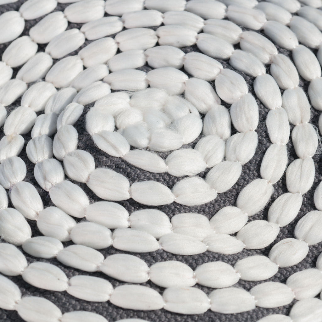 River Handcrafted Cylindrical Pouf in Water Resistant Fabric