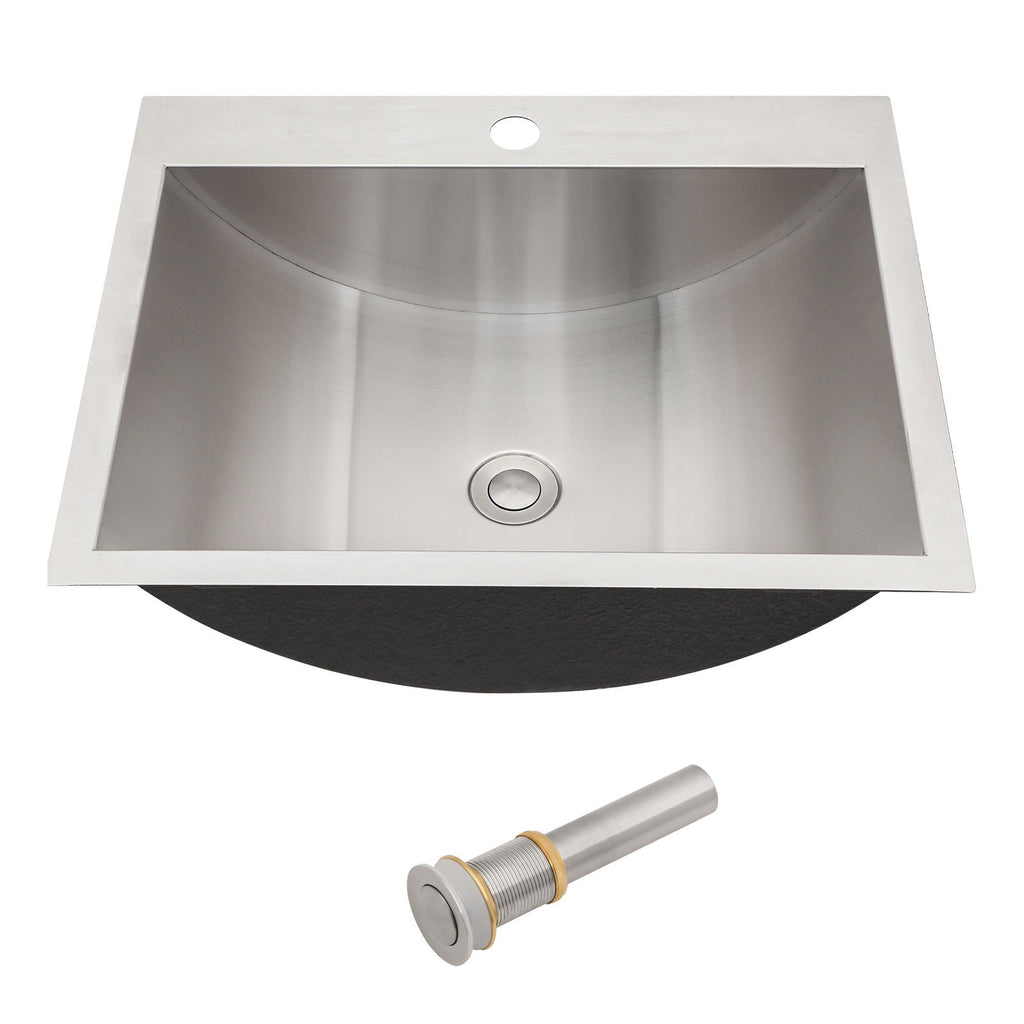 21 x 17" Drop In Bathroom Sink with Pop Up Drain