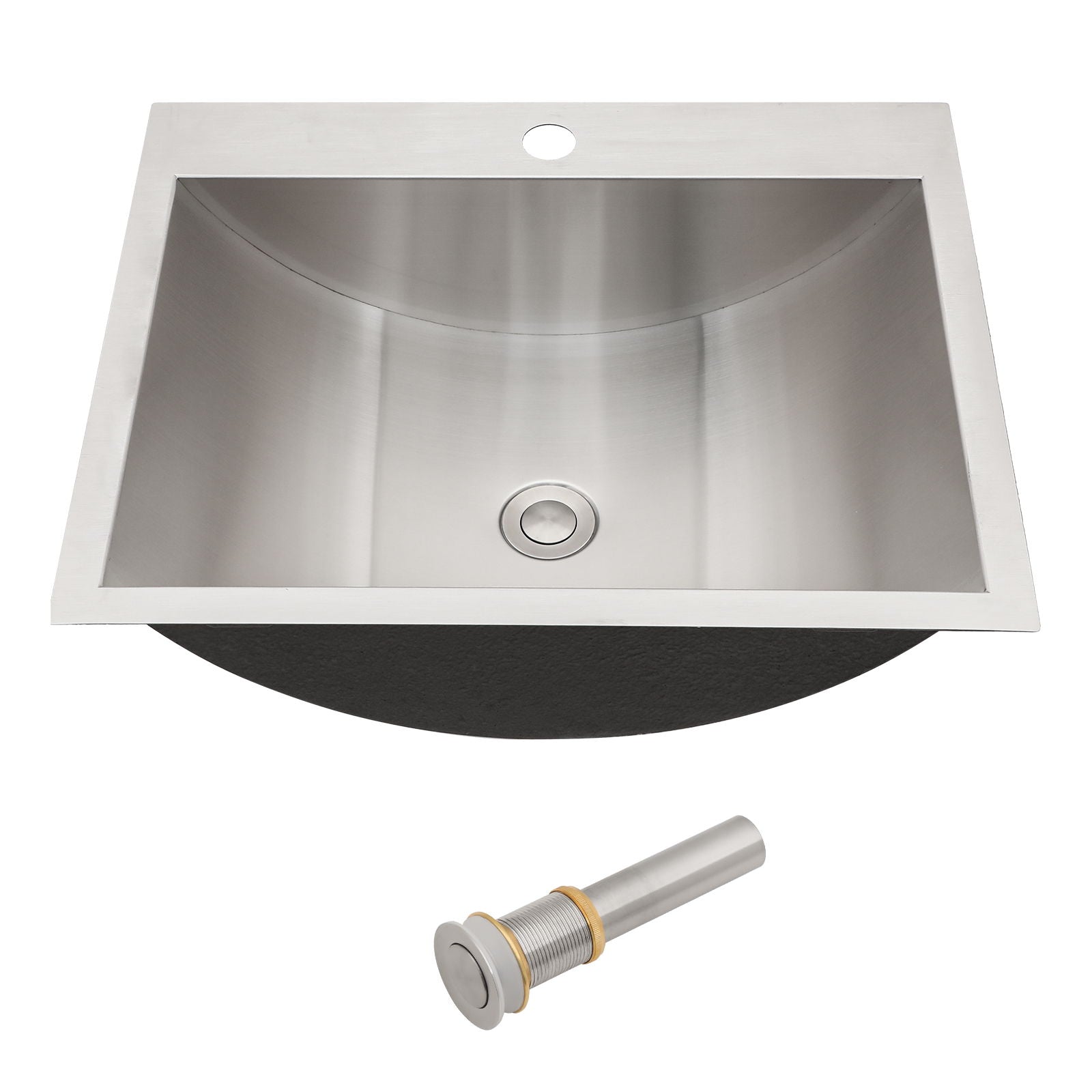 21 x 17" Drop In Bathroom Sink with Pop Up Drain
