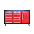 5.5ft Heavy Duty Mobile Workbench with Cabinet & 10 Drawers