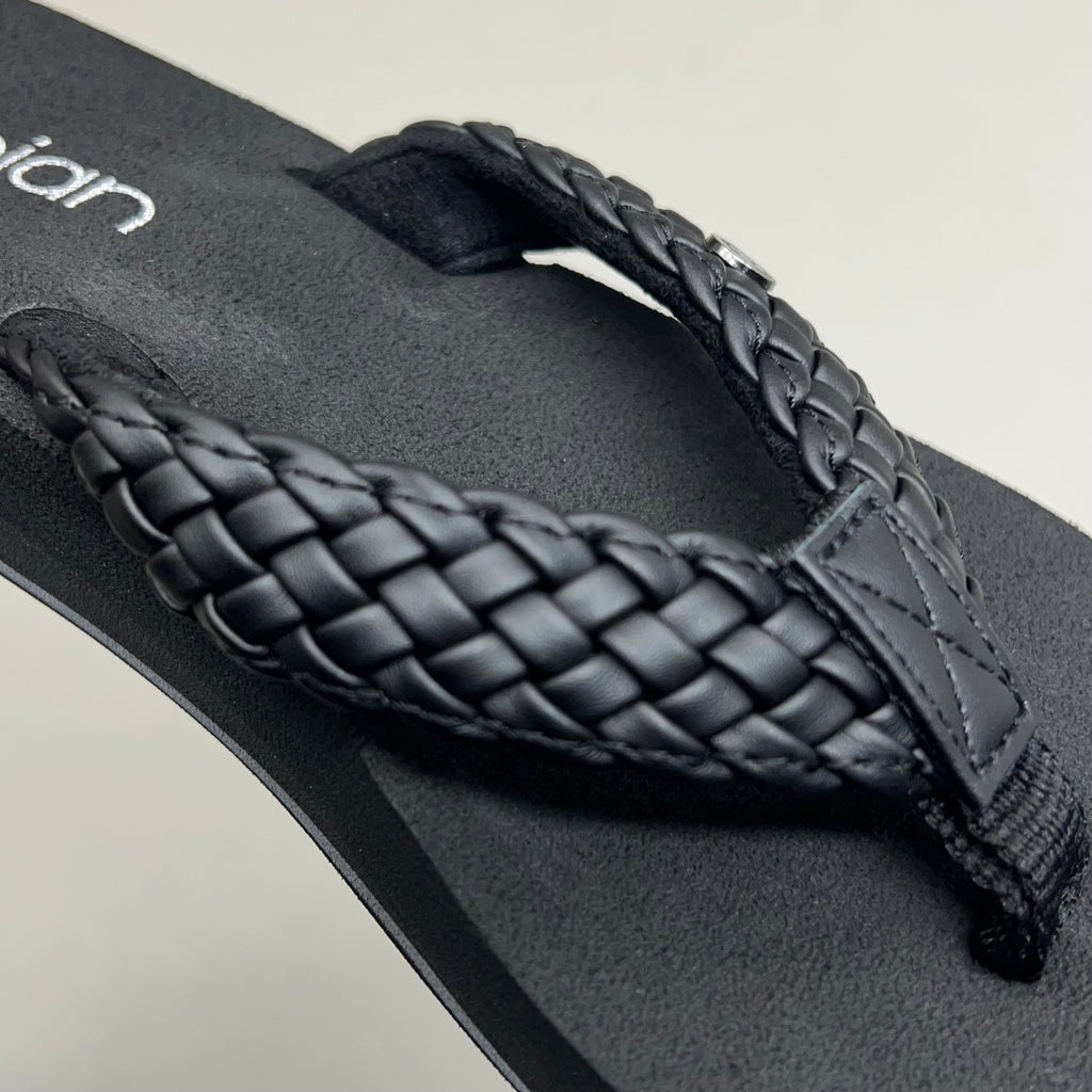 COBIAN Braided Bounce Synthetic Leather Sandals Women's Sz 11 EU 42.5 Black BRB10-001-11