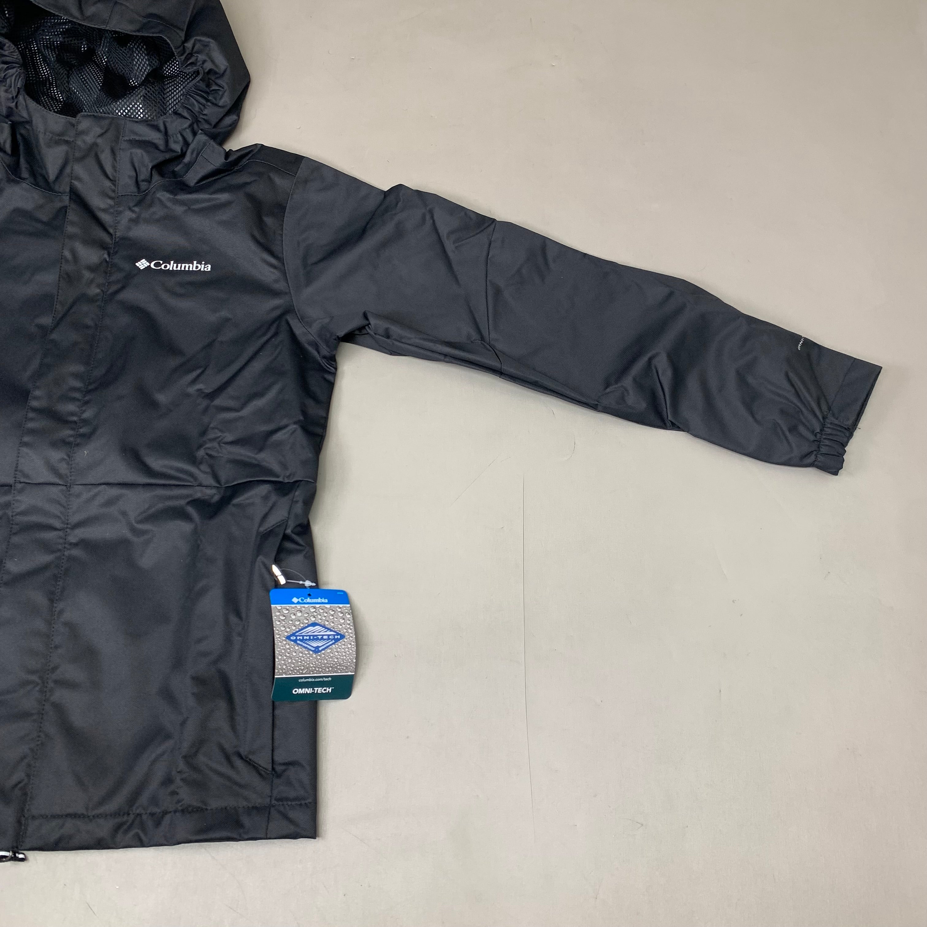 COLUMBIA Reflective Detail Hikebound Jacket Boys Youth Sz M Black SB6647-010