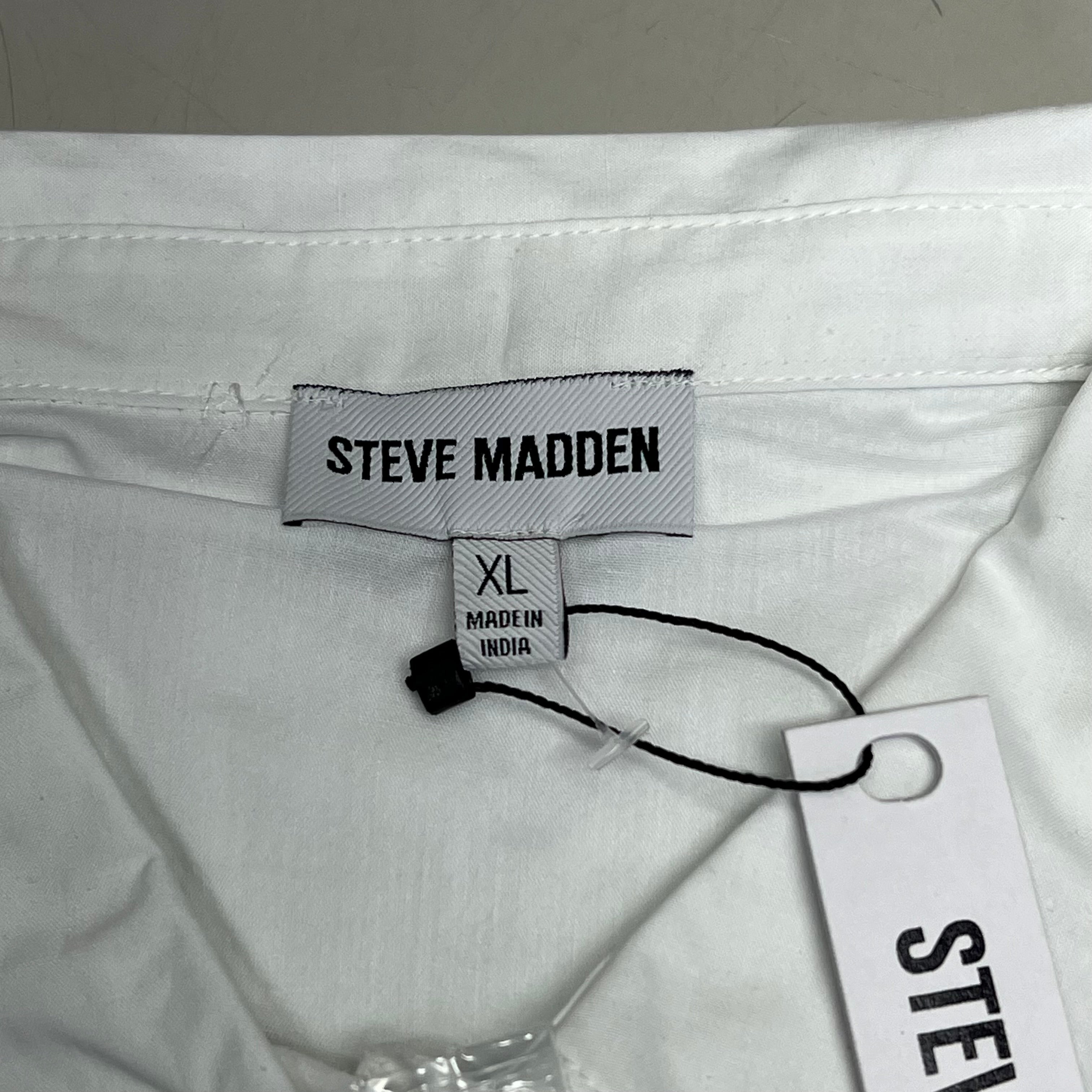 STEVE MADDEN Fit & Flare Shirt Dress Long Sleeve Button Cuff Women's Sz XL Cloud