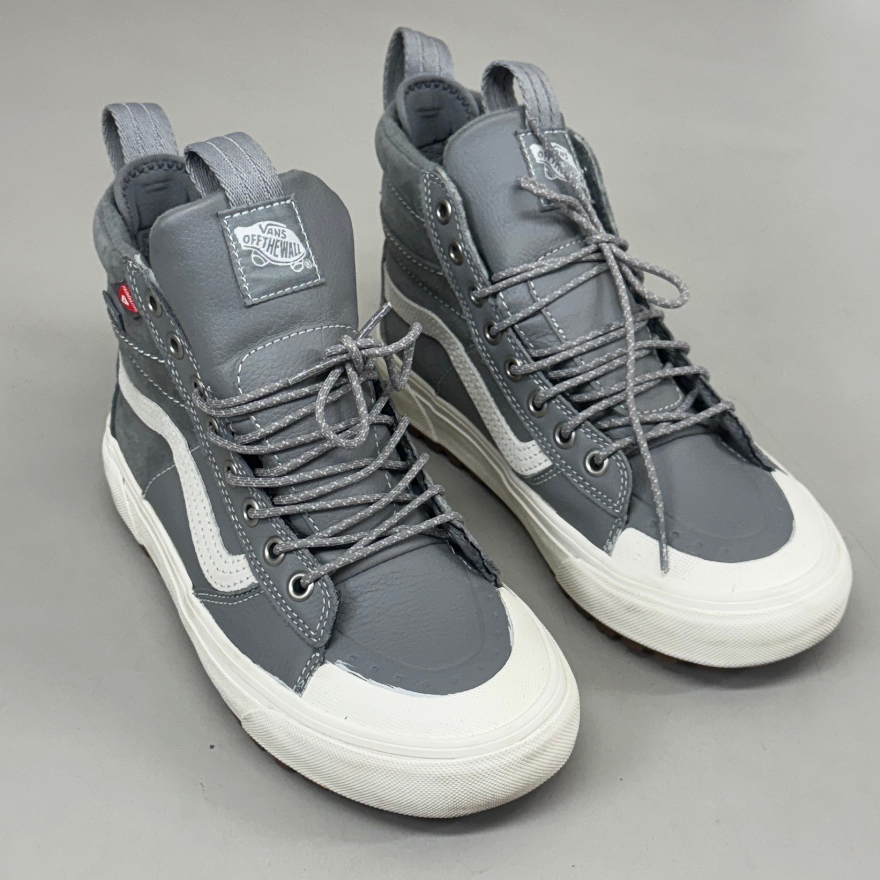 VANS Skate SK8Hi Canvas Shoes Men's Sz 5.5 Women's Sz 7 Grey/White (Pre-Owned)