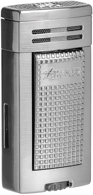 XIKAR® Ion Double-Jet Flame Cigar Lighter. with Textured Trigger Button and a Safety Mechanism. (Gunmetal)