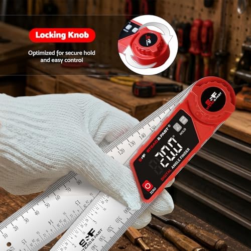 S&F STEAD & FAST Digital Angle Finder with Miter Button, 7 Inch / 200 mm
