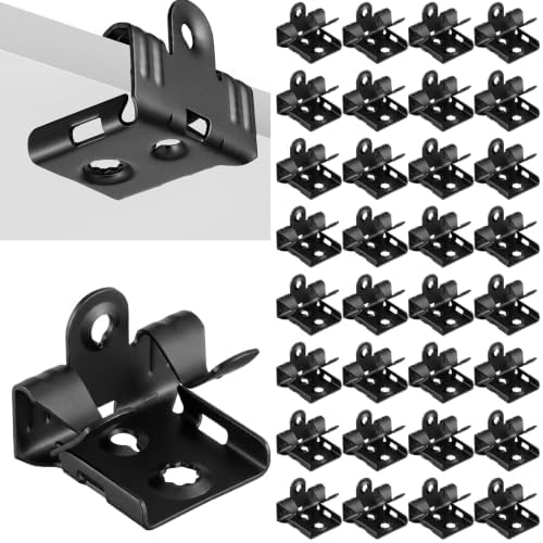 Hicarer 50 Pcs Hammer on Flange Clip Bottom Mount 5/16-1/2 Inch Clamp Bulk with Hole Cable Clip for Flanges Spring Steel