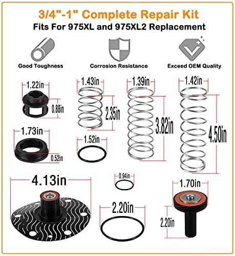 3/4"-1" Replace for Wilkins 975XL & 975XL2 Complete Repair Kit Replacement