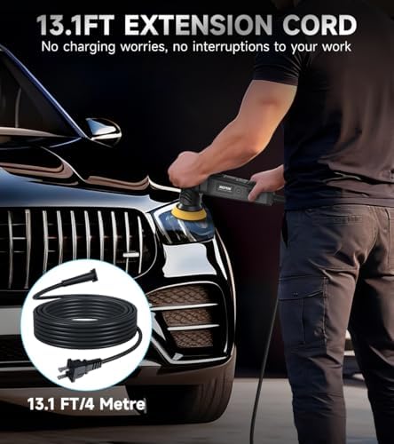 ZOTA Mini Buffer Polisher,2"/3"-8mm Random Orbital polisher,Lightweight Professional Small Polisher for Car Detailing(Black)