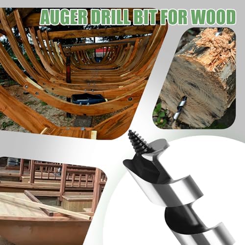 1-1/2 x 18 Auger Drill Bit for Wood,38x460mm Hex Shank Ship Auger Bit