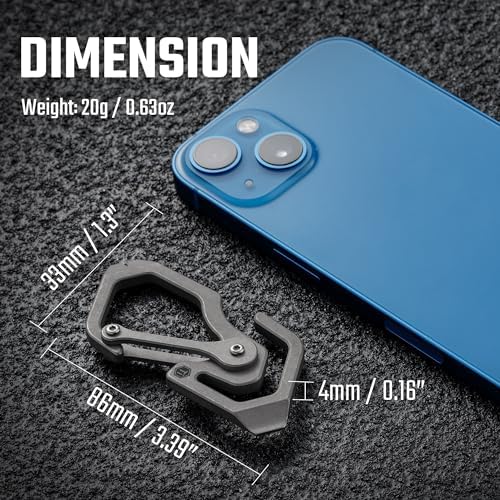 KeyUnity Titanium Carabiner Keychain Multitool Tool