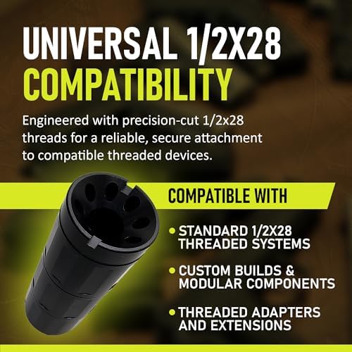 Modular CNC-Machined 1/2x28 Threaded Enhancement Adapter – 3.8" Precision Alignment Device – Alloy Steel Construction with Oxide Black Finish – Multi-Section Modular Threaded Component