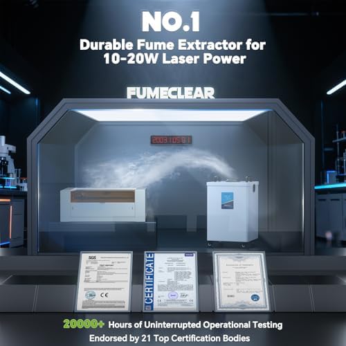 FumeClear FC-2002 Laser Fume Extractor with H13 Filtration for Fume Removal