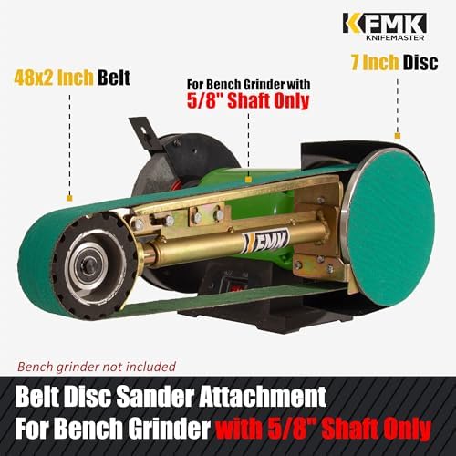 2"x48" Belt Grinder Attachment for Bench Grinders, 2x48 Inch Belt and 7 Inch Disc Sander Attachment for Bench Grinders with 5/8" Arbor