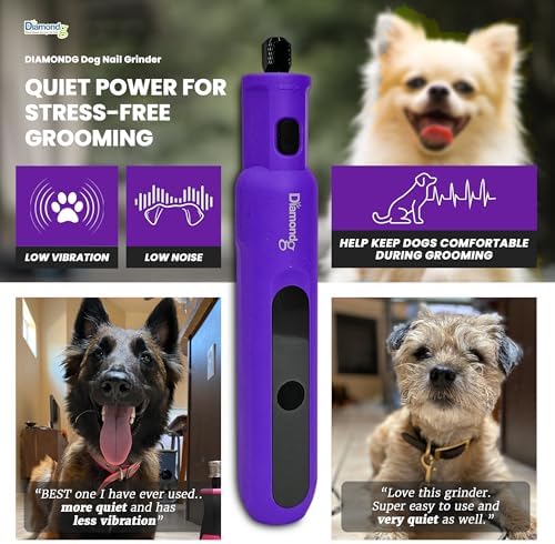 Diamondg Micro Dog Nail Grinder - Quiet Sound with LED Light, Purple