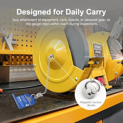 SCOTTCHEN Pinch Point Safety Gauge, 1/4 Inch (6 mm) Machine Guard Opening Tool with Magnet Chain for Machine Guarding Inspections, EHS Checks and Safety Training