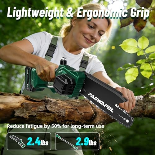 2-in-1 Electric Pole Saws for Tree Trimming, 8 Inch Cordless Mini Chainsaw with 15 FT Extension Pole, Pole Saw Battery Powered with 2*4.0Ah Battery, Tree Trimmer Pole Saw for Branch Cutting