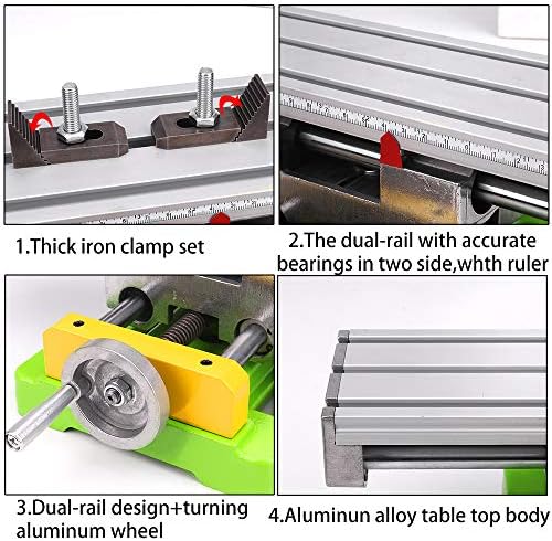 MYSWEETY Multifunction Worktable Milling Working Cross Table Milling Machine Compound Drilling Slide Table For Bench Drill Adjustme X-Y (6350 SIZE)