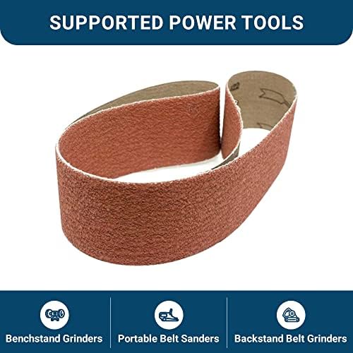 Benchmark Abrasives 2" x 36" Ceramic Sharpening Sanding Belts for Grinding Deburring Polishing Rust Removal on Metal, Stainless Steel, and Carbon Steel, Use with Belt Disc Sander (6 Pack) - 80 Grit