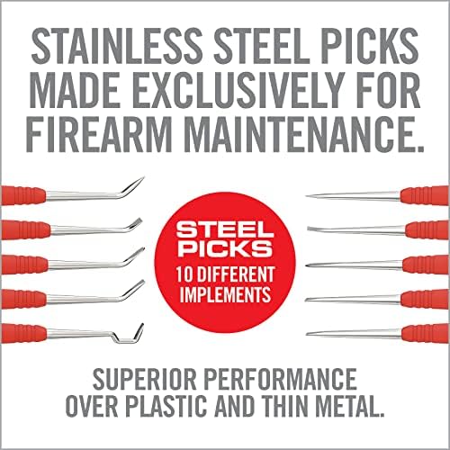 Real Avid Stainless Steel Gun Cleaning Picks for Firearm Cleaning and Maintenance - Set of 5 | 10 Different Tip Shapes for Gun Cleaning | Ergonomic Handle For Superior Control and Easy Carbon Cleaning