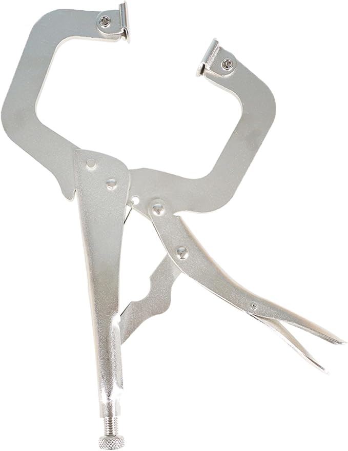 munirater 10-Pack Lock Pliers 11 Inch C-Clamp Lock Pliers with Swivel Pad Vise Jaws for Home Farm and Automotive