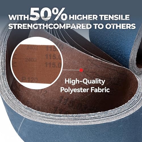 4 x 24 Inch Zirconia Sanding Belts, 12Pcs 3Each of 40/60/80/120 Grits