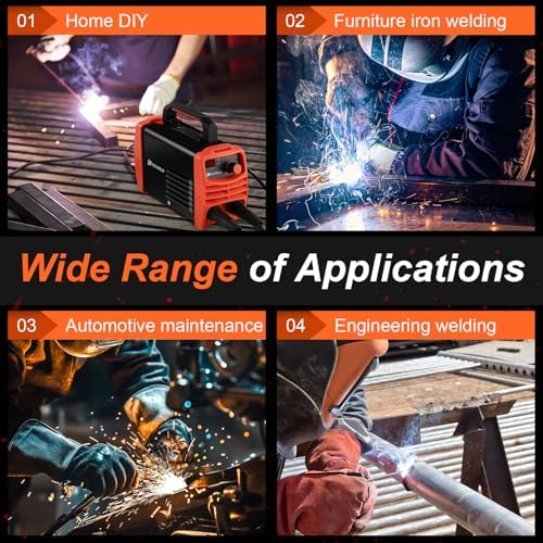 200A Stick Welder 110V, Mini Portable Inverter Welding Machine with Synergic Control, Digital Display, Hot Start, Arc Force, Anti-Stick - Includes Helmet,Gloves,20 Rods & Accessories