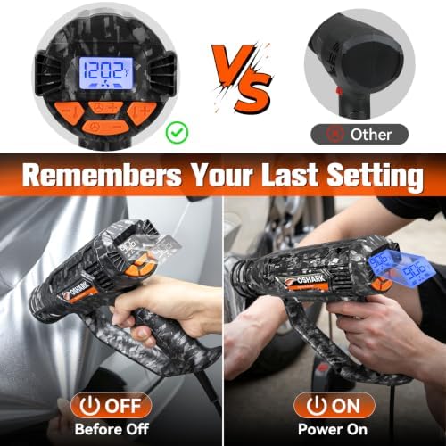 OSHARK Heat Gun for Vinyl Wrap/Window Tint/PPF, Digital LCD, Variable Temperature Heavy Duty Hot Air Gun, 2000W 122℉-1202℉ Memory Function for Auto Film Wrapping, Paint Remover, Heat Shrink and Crafts
