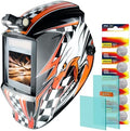 TRQWH Welding Helmet Auto Darkening Large Viewing True Color Solar Powered Welding Mask with 4 Arc Sensor Adjustable Wide Shade Range 4~5-8/9-13 Welder Mask with Grinding