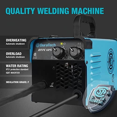 DURATECH 125A MIG Welder, 120V Flux Core Welder for DIY and Home Repair