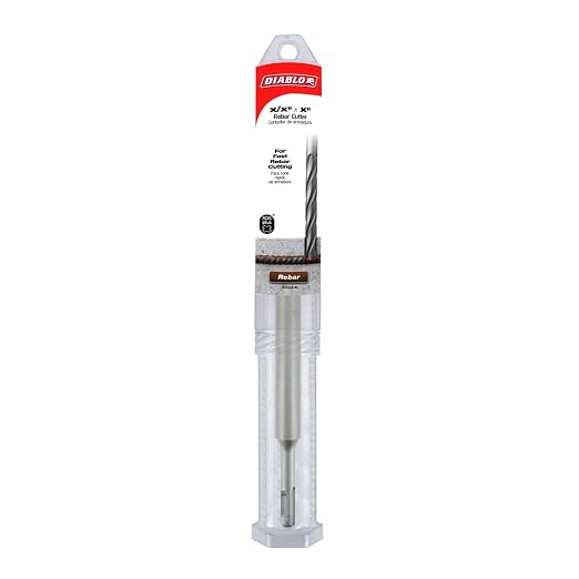 Diablo SDS-Plus Rebar Cutter for Cutting Rebar and Steel in Concrete - 1" Diameter, 12" Length, 5" Working Length - DMAPLRC1070