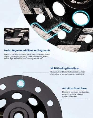 6" Diamond Cup Wheel for Surface Grinding & Leveling and Material Removal