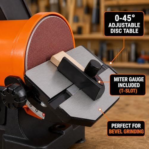 1x30 Belt Sander and 5 Inch Disc Sander - Mini Belt Sander | Tool-Free Benchtop Belt Sander with Dual Dust Ports | Cast Aluminum Bench Sander for Woodworking & Knife Making | Black