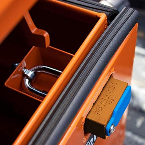 PACLOCK's 10-Series Universal Jobsite Box Lock, Standard Rekeyable (SR), Keyed Differently w/ 2 Keys, Orange