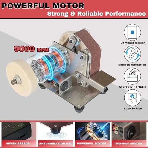 Mini Belt Sander Knife Sharpener with Flex Shaft
