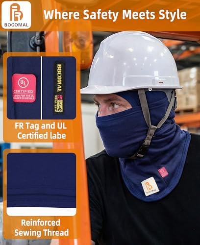 BOCOMAL FR Balaclava with Face Mask 7oz Midweight Arc Rated NFPA2112 CAT2