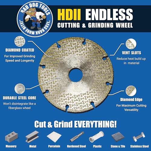 Bad Dog Tools 9" Endless HDII Multipurpose Cut/Grind Diamond Wheel