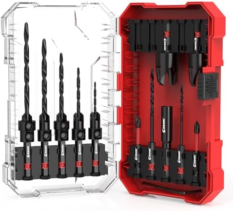 EZARC Countersink Drill Bit Set, 15PCS Tapered Bits with Plug Cutters
