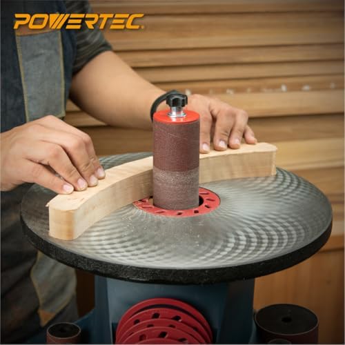 POWERTEC 11211-P2 4.5 Inch Sanding Sleeves for Spindle Sander, 120 Grit, Aluminum Oxide Sandpaper Diameter 3/4 Inch – 6 Pack