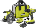 RYOBI ONE+ 18V Cordless 2-Tool Combo Kit with Drill/Driver, Circular Saw, (2) 1.5 Ah Batteries, and Charger