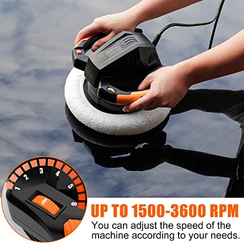 THINKWORK Buffer Polisher,10 Inch Car Polisher Sets, 6 Variable Speed