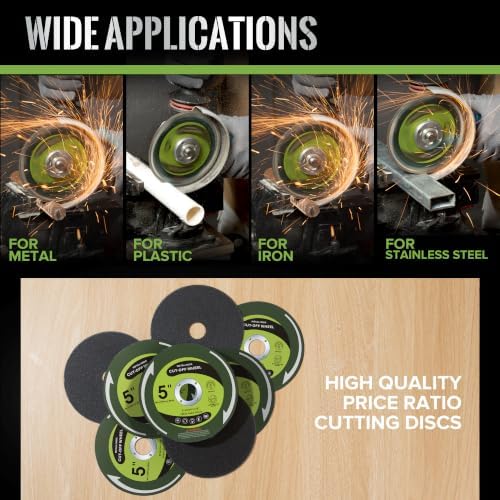 50 PCS Cut Off Wheels 5" x.040 x7/8" Cutting Discs for Angle Grinders 5 Inch Metal and Stainless Steel Cutting Wheel