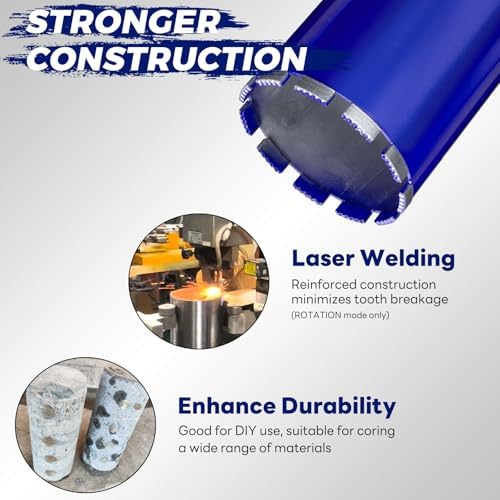 4-1/2" Pro Concrete Core Drill Bit with SDS Plus Adapter (1-1/4"-7 Thread) - 14" Cutting Depth & Upgraded Welded Core Bits for Concrete with Rebar, Brick, Masonry,Stucco,Mortar,Wet Coring