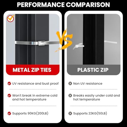 11.8 Inch 100 Pcs 304 Stainless Steel Metal Zip Ties